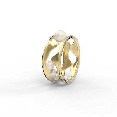 Heart Shaker ECG Ring Sterling Silver