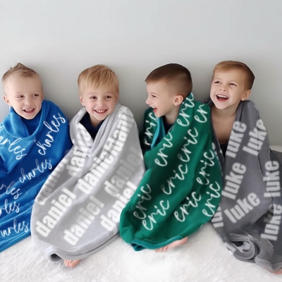 🎁BUY 2 FREE SHIPPING🎁 High Quality Personalized Super Soft Name Family Blanket