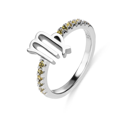 Personalized Constellation Gift Ring Engraved with Birthstone