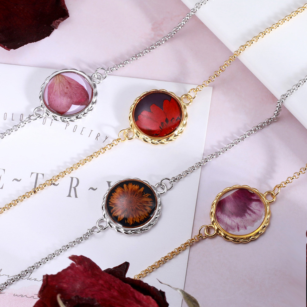 Pulseira de flores de nascimento personalizada para ela