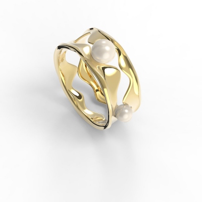 Heart Shaker ECG Ring Sterling Silver
