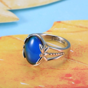 Customized Color Changing Silver Mood Ring