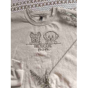 Personalized Pet Embroidered Crewneck with Name On Sleeve, Embroidered Apparel Sweatshirt,Dog Sweatshirt, Custom Dog Crewneck