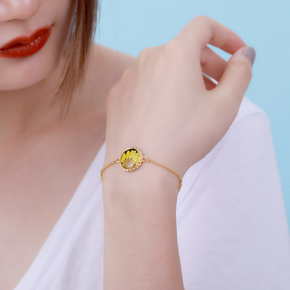 Pulseira de flores de nascimento personalizada para ela