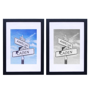 Custom Crossroads of Love Photo Print in Black Frame