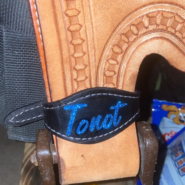 Monogram Western Saddle Stirrup Hobbles, Custom Horse Tack Pair