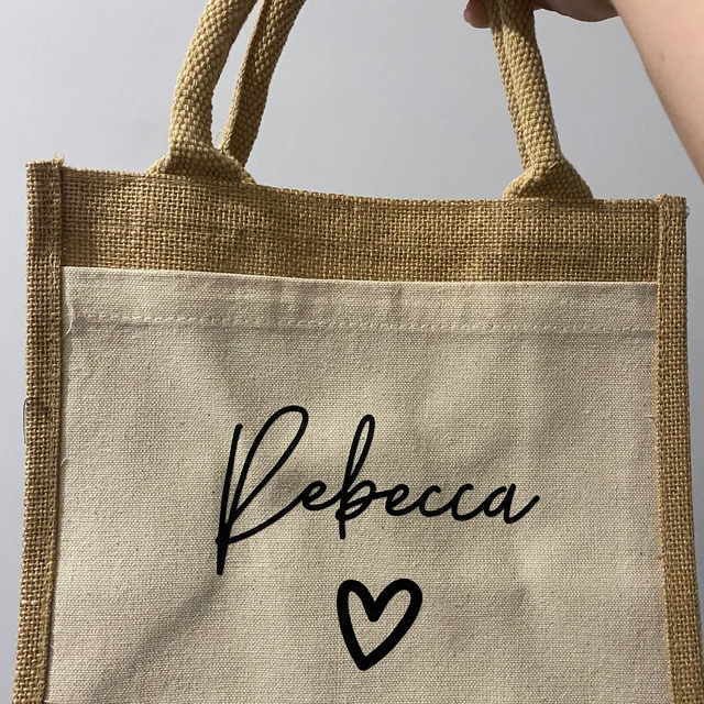 Personalised Jute Lunch Bag,  Mother's Day Gifts, Gift For Her