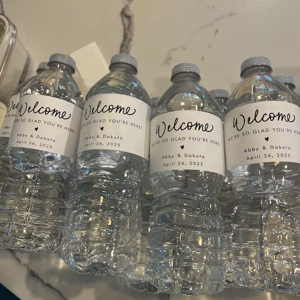 Wasserflaschenetiketten zur Hochzeit || Wasserflaschenetiketten zur Hochzeit, Wasserflaschenaufkleber, Wasserflaschenverpackung