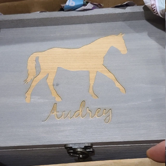 Equestrian Horse Personalized Wood Storage Box, Awards Display, Birthday Gift