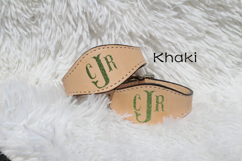 Monogram Western Saddle Stirrup Hobbles, Custom Horse Tack Pair