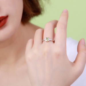 heart birthstone ring	