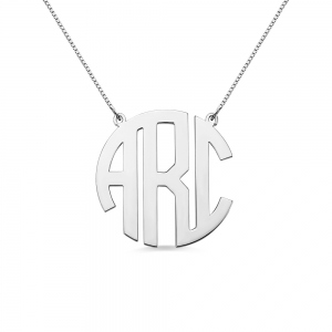 Block Style Monogram Necklace