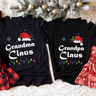 Grandparents Christmas Shirts, Grandpa Claus Shirt, Grandma Claus Christmas Shirt, Grandparents Christmas Gift, Grandma Grandpa Matching Tee