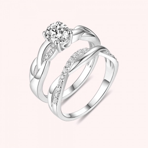 Customized Infinity Love Promise Ring Set
