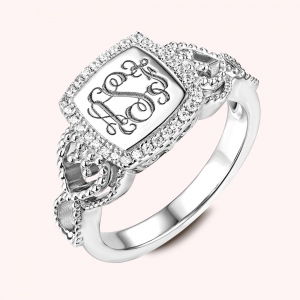 Infinity Symbol Monogram Signet Ring