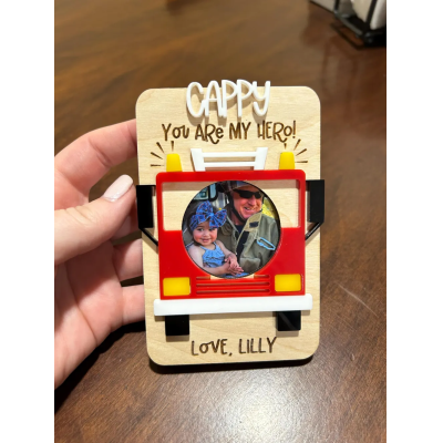 Personalized Photo Car Visor Clip - Custom Picture Frame for Dad, Grandpa, Father's Day Gift, Dad & Me Keepsake