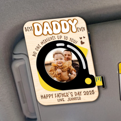Personalized Custom Photo Car Visor Clip - Father’s Day Gift for Dad,Gifts for grandpa,Drive safe daddy