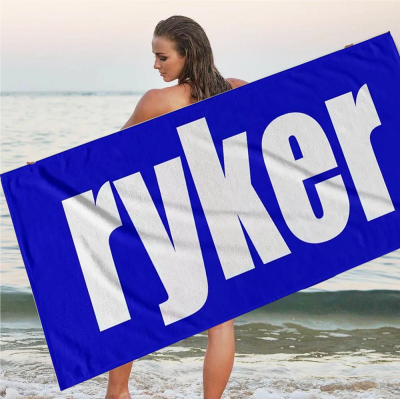 🎁Buy 2 FREE SHIPPING🎁 Personalized Solid Bold Premium Beach Towel – Custom Soft & Quick-Dry Towel for Beach, Pool, or Gifts